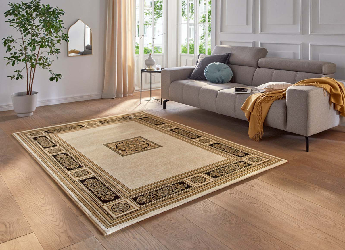 Leonardo Renaissance Gold-Schwarz – edler Design Teppich