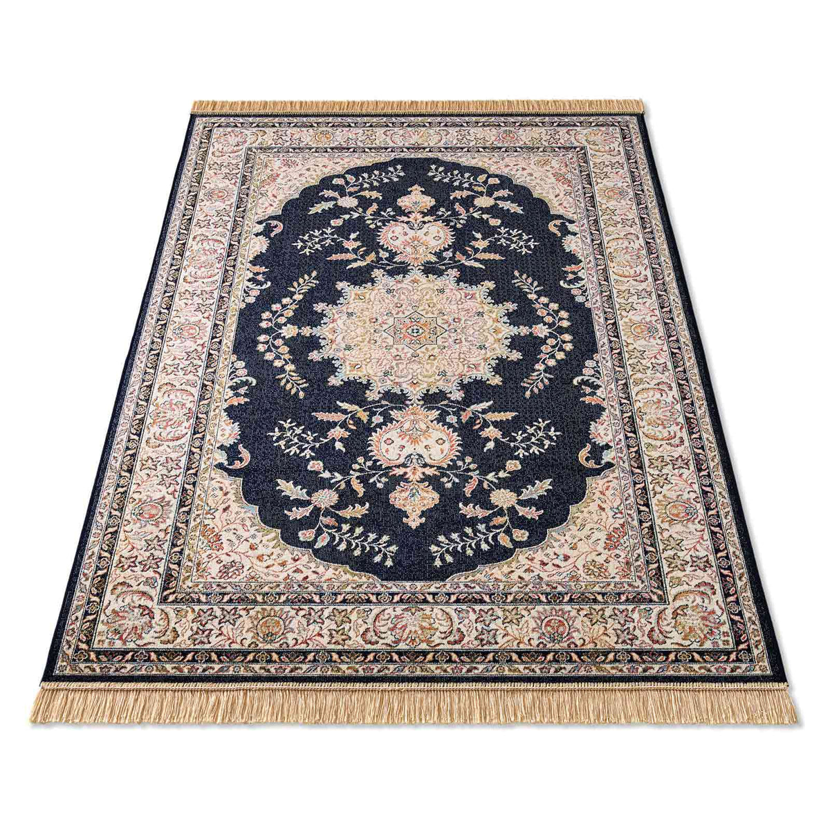 Palazzo Royal Ghoum Teppich Blau mit elegantem Orient-Motiv – Perspektive, 067x210 cm