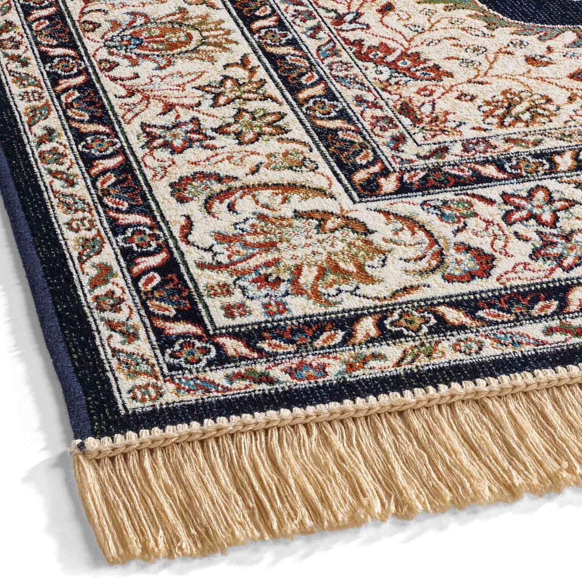 Palazzo Royal Ghoum Teppich Blau mit elegantem Orient-Motiv – Kante, 095x140 cm