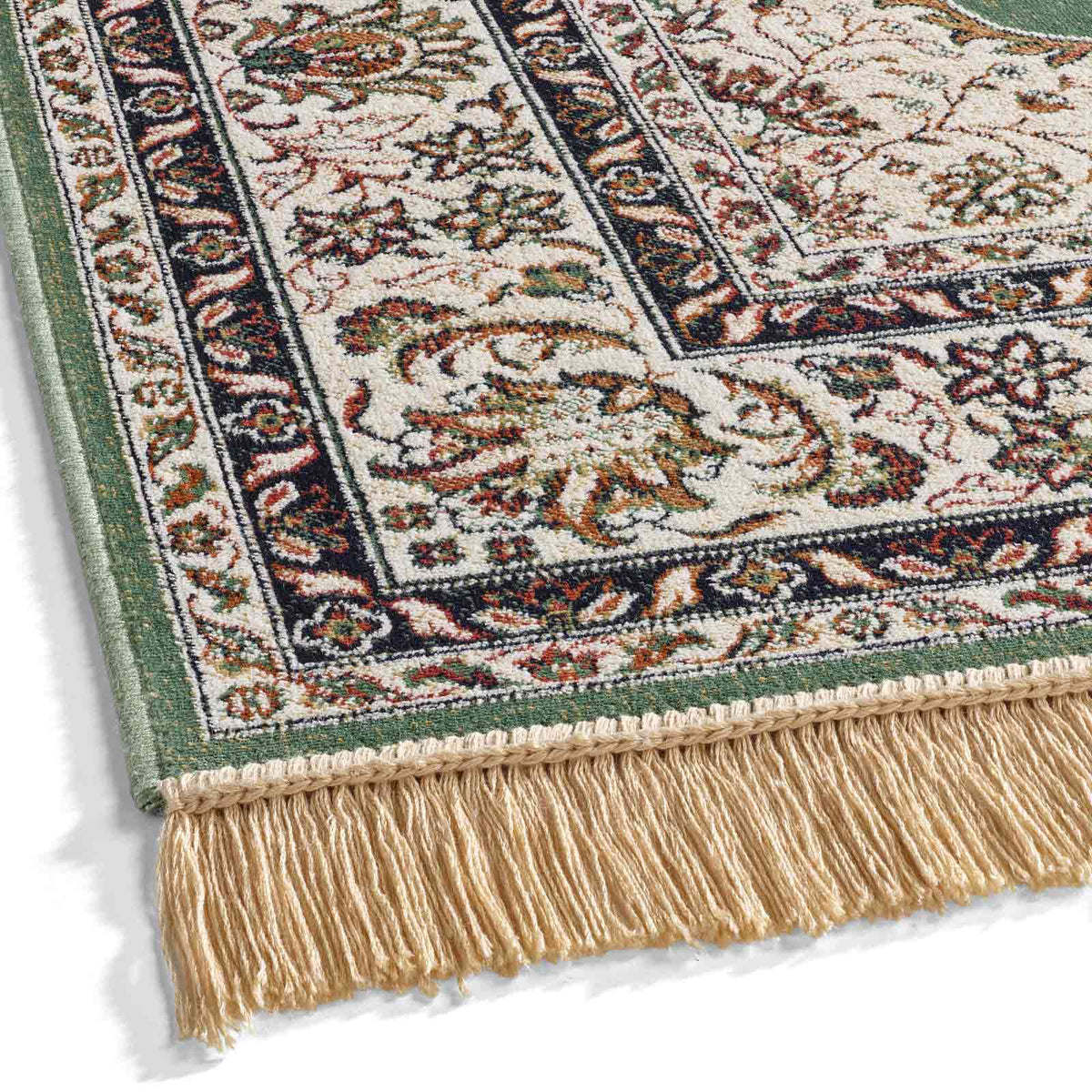Palazzo Royal Ghoum Teppich Grün mit modernem Orient-Design – Kante, 067x210 cm