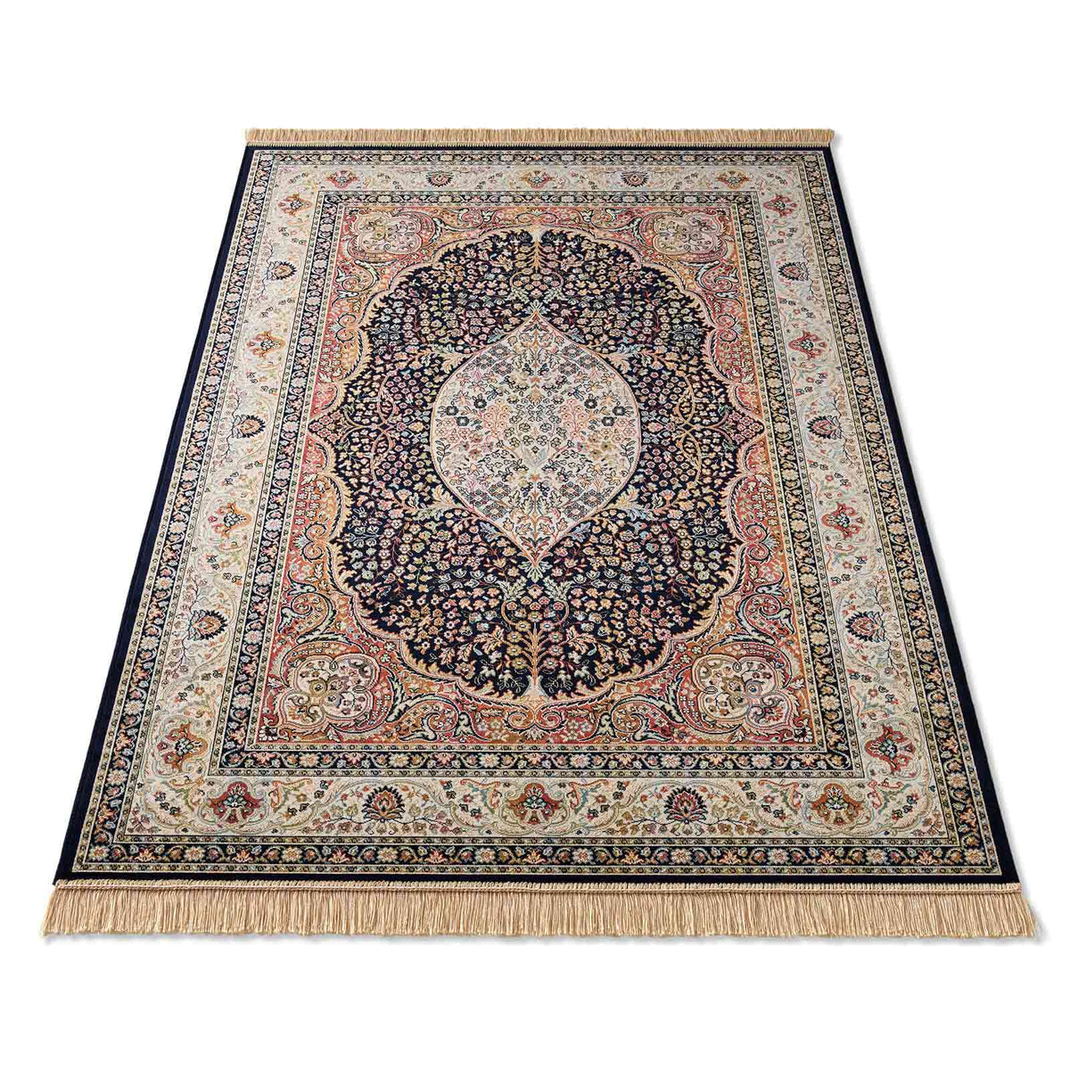 Palazzo Royal Lilian Teppich in Blau mit Ornamenten – Perspektive, 067x105 cm