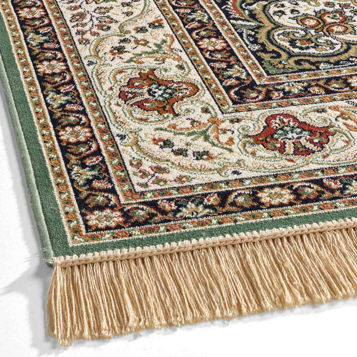 Palazzo Royal Lilian Teppich in Grün mit Ornamenten – Kante, 160x230 cm