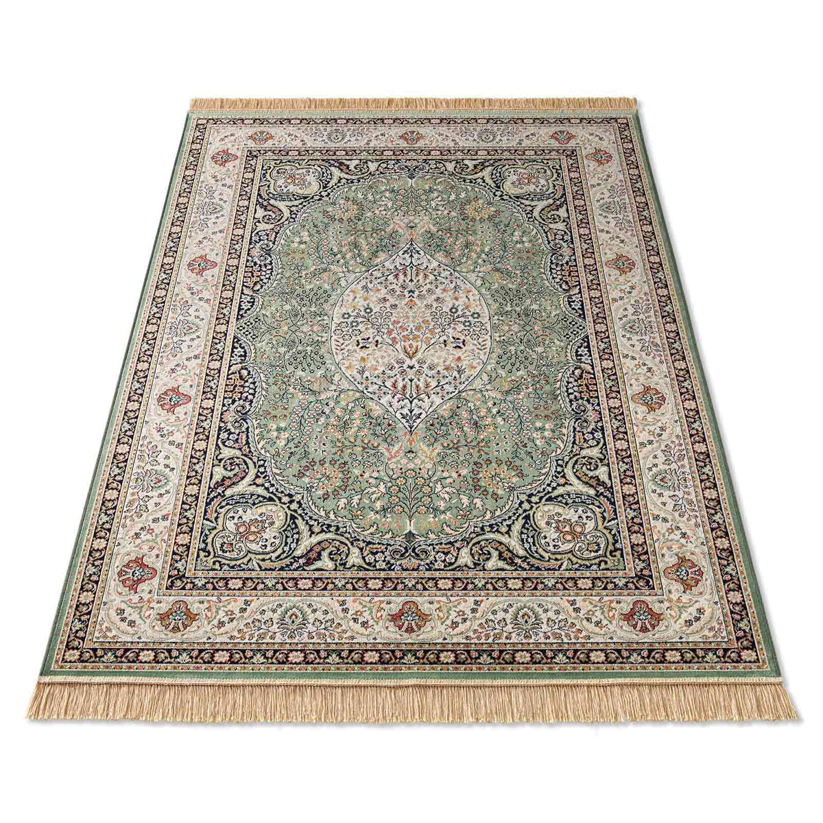 Palazzo Royal Lilian Teppich in Grün mit Ornamenten – Perspektive, 195x300 cm