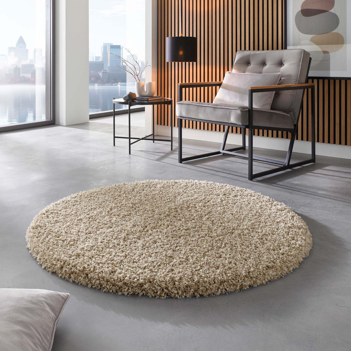Teppich rund beige kaufen