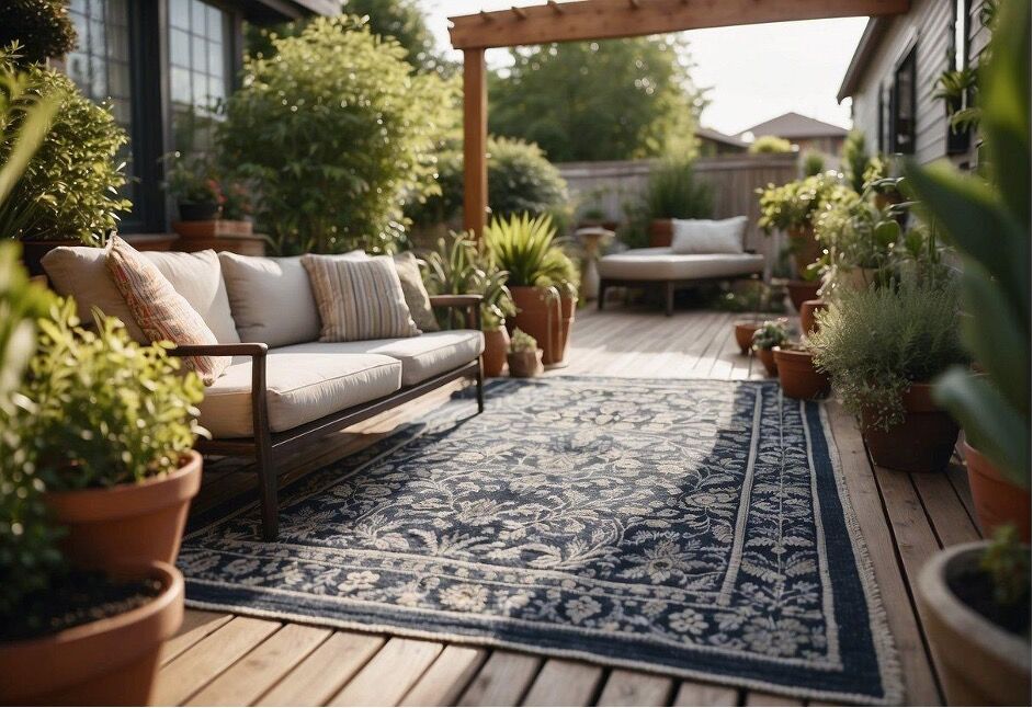 Teppich mit Muster auf der Terrasse
