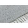 Flachweb-Baumwollteppich Amrum uni grau 040x060 cm