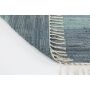 Flachweb-Baumwollteppich Amrum gestreift blau 090x160 cm