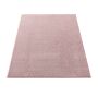 Kurzflor-Frisee-Teppich Madrid Uni Rosa 080x150 cm