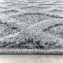 TaraCarpet Designerteppich Tokio hoch-tief Struktur Gitter grau 080x150 cm