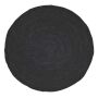 Jute Teppich Mani Colour rund Flachgewebe Boho Modern schwarz 100 cm rund
