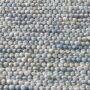 TaraCarpet Elmstein handgewebter Schurwollteppich aus gewalkter Wolle Blau 070x130 cm