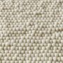 TaraCarpet Limburg handgewebter Schurwollteppich aus gewalkter Wolle Weiß 070x130 cm