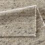 TaraCarpet Limburg handgewebter Schurwollteppich aus gewalkter Wolle Braun 070x130 cm