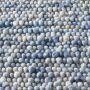TaraCarpet Limburg handgewebter Schurwollteppich aus gewalkter Wolle Blau 070x130 cm