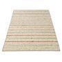 TaraCarpet Weidenthal handgewebter Schurwollteppich aus Wolle gestreift Rot 070x130 cm