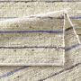TaraCarpet Weidenthal handgewebter Schurwollteppich aus Wolle gestreift Blau 070x130 cm