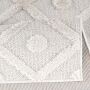 TaraCarpet Designerteppich Tokio hoch-tief Struktur Rauten uni weiß 080x150 cm