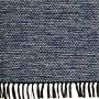 Handwebteppich Borkum 100% Baumwolle blau 080x150 cm