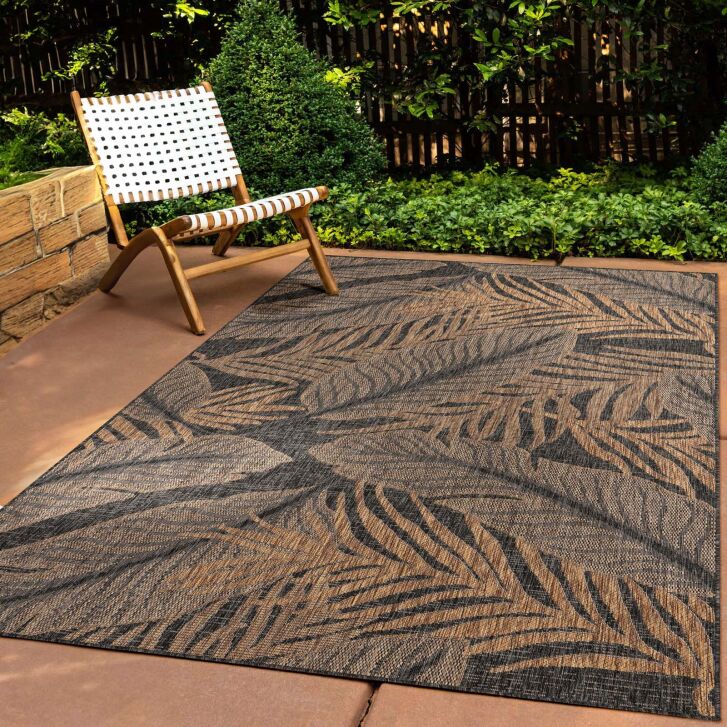 Tara Carpet Columbia-Fashion Plant In & Outdoor auch für die Küche schwarz 067x180 cm
